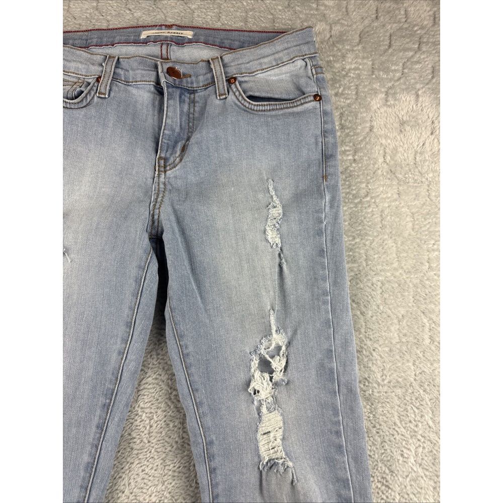 Angry Rabbit Light Washed Distressed Denim Blue Jeans JR Size 7 - Picture 3 of 11